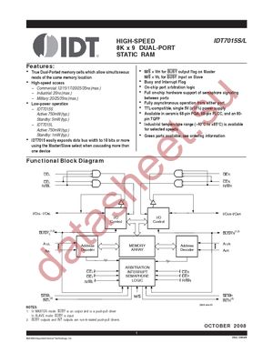 IDT7015L12PF8 datasheet  